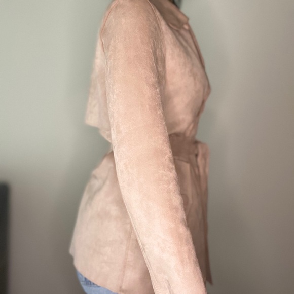 ZARA BASIC WOMEN PINK SUEDE JACKET SIZE MEDIUM - Picture 4 of 4